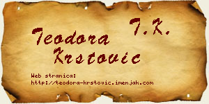 Teodora Krstović vizit kartica